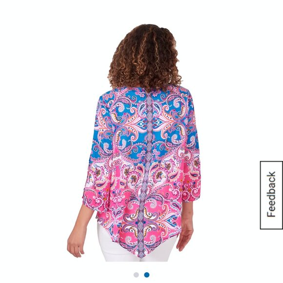 RUBY RD FLOWY PAISLEY PRINT TOP XL - Picture 2 of 4